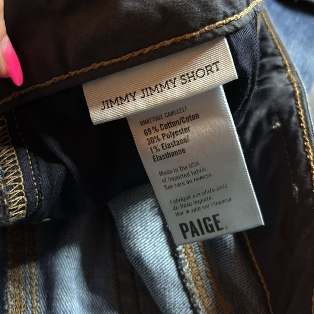 Paige Jimmy Jimmy Short Women's Blue Denim Shorts size 27 - Picture 3 of 6